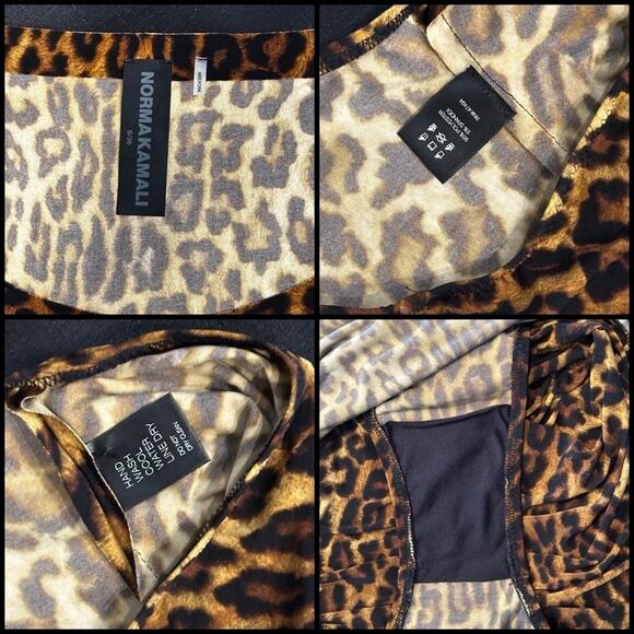 #T163 NWOT NORMA KAMALI Women's Pantera Leopard Print Scoop Neck Bodysuit $145 - Picture 16 of 16